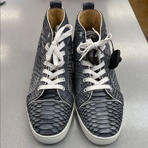 Christian Louboutin Gray Python Sneakers